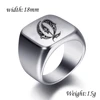 Initial Engrave Custom Rings For Men Stainless Steel Male Signet Blank Jewelry Ring Band High Polished Silver Tone U.S.Size ► Photo 3/6
