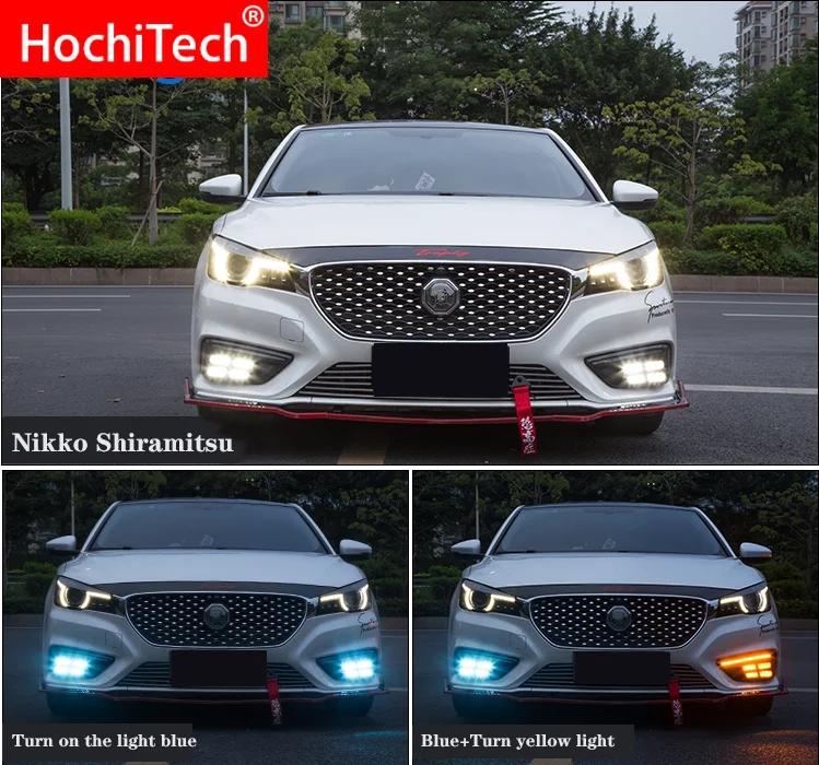 

For MG MG6 2017-2019 white blue and Yellow Turn Signal Function Car DRL Waterproof 12V LED Daytime Running Light Fog Lamp Bulb