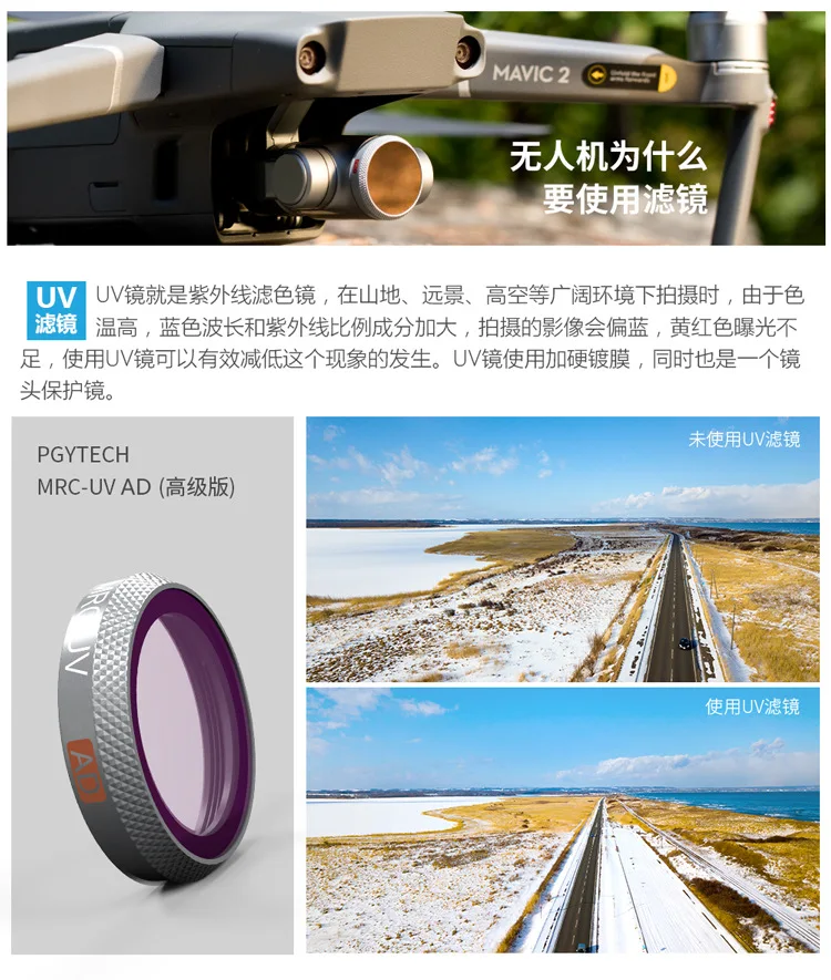 Pgytech YULAI Mavic2 Zoom Высококачественная версия фильтра Cpl поляризованные линзы ND светильник UV используется в dji yulai 2