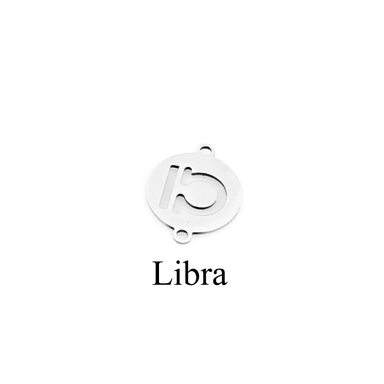 Steel Libra 5 шт/лот подвески из нержавеющей стали 12 созвездий DIY звенья для серег браслет ожерелье ювилирные изделия фурнитура изготовление - Окраска металла: Steel Libra