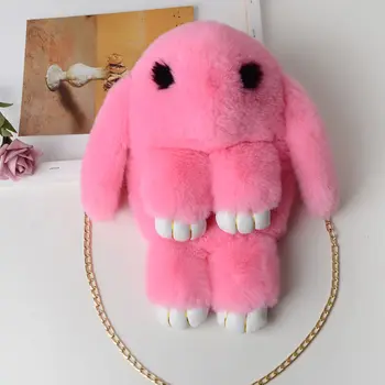 

Rabbit Bag Double Shoulder Backpack Plush Rabbit Bag 2020 New Cross Arm Children's Bag Small Backpack Rabbit Messenger Bag