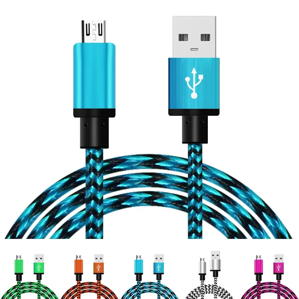 1 м Micro USB кабель короткая Быстрая зарядка нейлон USB синхронизация данных шнур Мобильный телефон Android кабель для зарядного устройства для samsung huawei