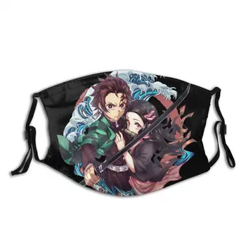 

Tanjirou Nezuko Non-Disposable Mouth Face Mask Demon Slayer Anti Haze Dustproof Cover Respirator Muffle Mask with Filters