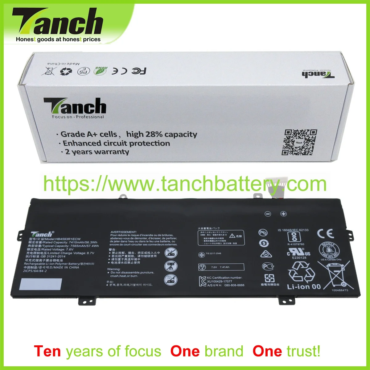 

Батареи Tanch HB4593R1ECW для ноутбука HUAWEI MateBook X Pro Honor Magicbook 14 X Pro 2019 MACH-W29C X Pro i5, 7,6 В, 4 ячейки