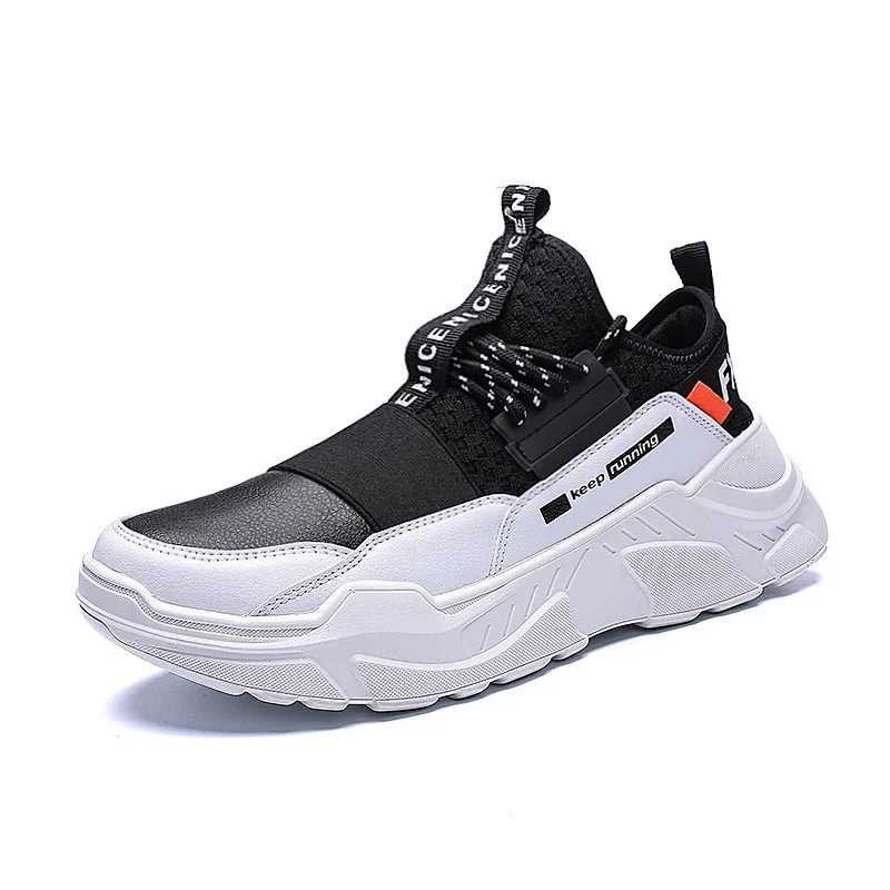 Casual-Shoes Matching Color Sports Breathable Mens Thick Trend Low-Top COWCOM Soled