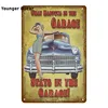 Retro Vintage Home Decor Garage Metal Signs Pin Up Girl Poster Car Motorcycle Plane Aircraft With Sexy Lady Wall Sticker YI-050 ► Photo 2/6