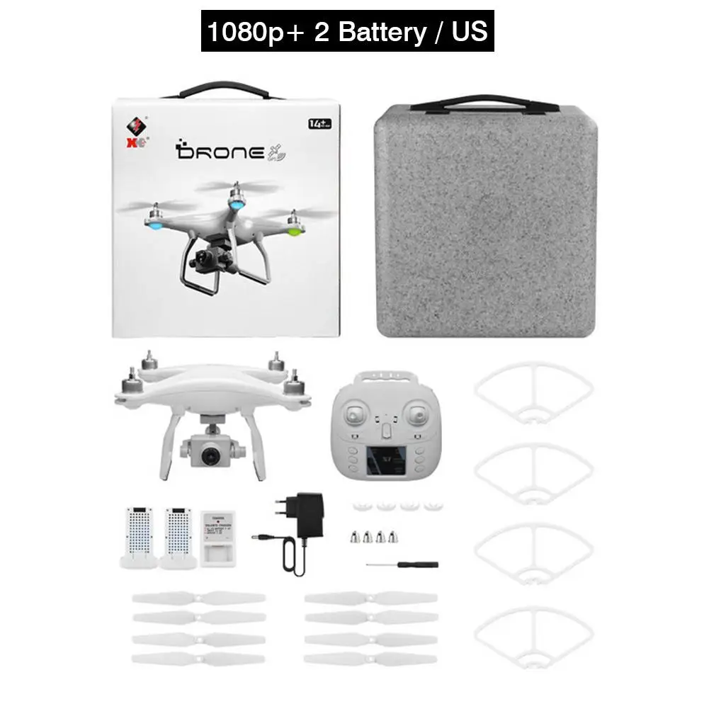 Weili XK X1 gps PTZ камера аэрофотосъемка бесщеточный четырехосевой Дрон 5G Wifi FPV передача изображения пульт дистанционного управления летательный аппарат - Цвет: US 1080p  2 Battery
