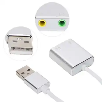 

AA External USB 2.0 Sound Card 3D Virtual 7.1 Channel Audio Adapter 3.5mm for Phone PC Laptop internal computer cables