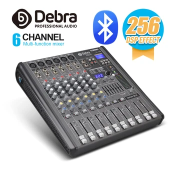 

Professional Debra Audio PRO 6 Channel with 256 DSP Sound Effects Bluetooth Studio Mixer Audio - DJ Sound Controller Interf