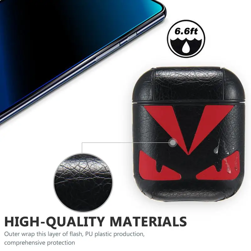 Чехол Angry Face из искусственной кожи для Airpods, чехол, защита от беспроводной зарядки, противоударный защитный чехол, аксессуары для наушников