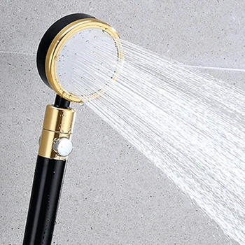 

High Pressure Handheld Shower Head One-click ON/OFF Spray Nozzle 360 degree Rotation LB88