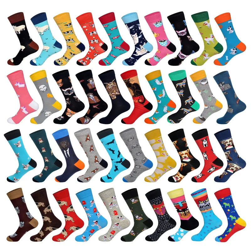 Внизу уличная одежда носки для мужчин забавные животные овцы козы собаки кошки