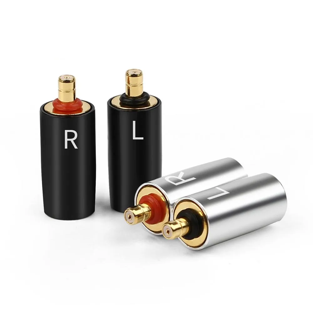 2 pair Headphone Pin Jack For IPX UE6 UE6Pro Hifi Earphone Audio Connector Copper Gold Plated Headphones Adapter Silver Black