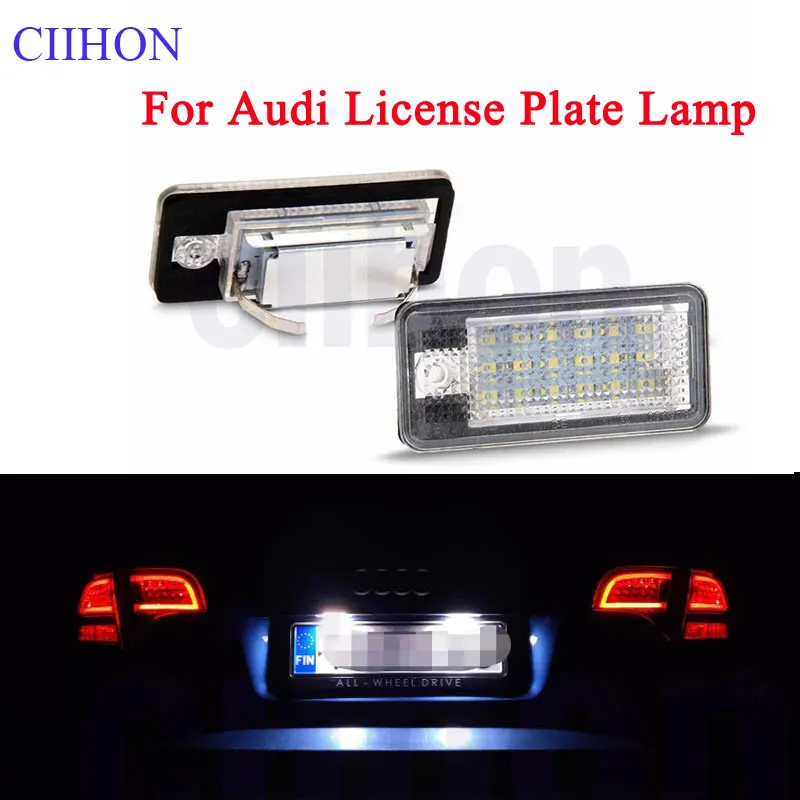 

Canbus No Error LED License Number Plate Lamps Light 18 LED For Audi A3 A4 A6 A8 B6 B7 S3 Q7 RS4 RS6