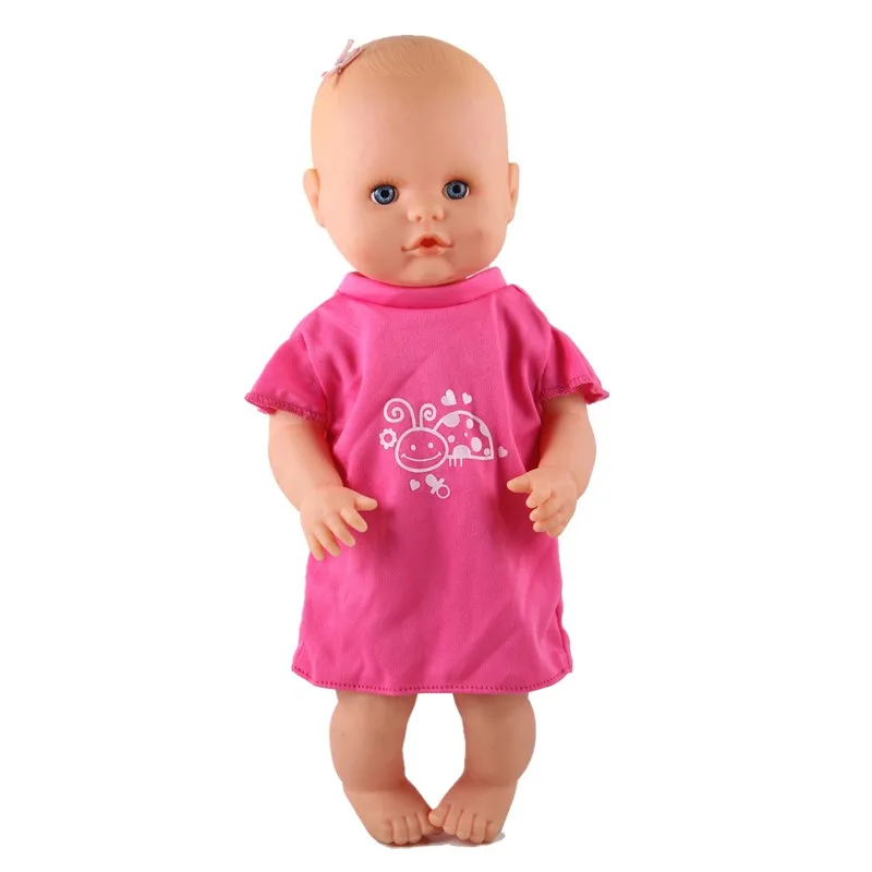 Одежда для кукол подходит для 35 см Nenuco кукла Nenuco Ropa Детские реалистичные аксессуары для куклы реборн ярко-красный ABC карманы платье на подтяжках - Цвет: dress2