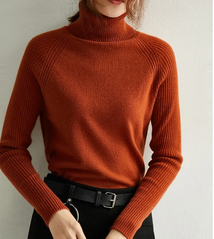 caramel colour Женские свитера, свитер для женщин, пуловер с высоким воротом, Женский вязаный свитер, кашемировый свитер, женская зимняя одежда для женщин - Цвет: caramel colour
