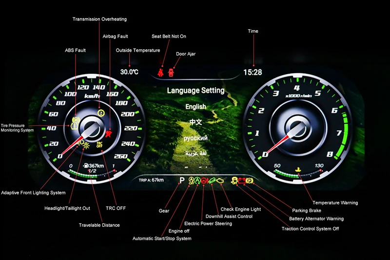 LCD touchable dashboard screen instrument cluster for Nissan Patrol Y62 2018 2019 2020 10