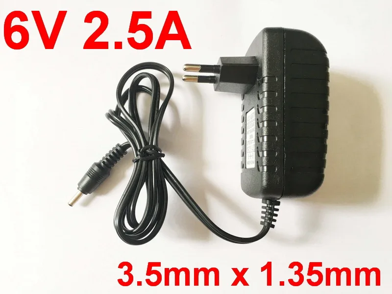 1 шт. Высокое качество 12V 2A 9V 2A 5V 3A 6V 2.5A 6V 3A AC 100 V-240 V конвертер адаптер Питание ЕС штекер 3,5 мм x 1,35 мм - Цвет: 6V 2.5A