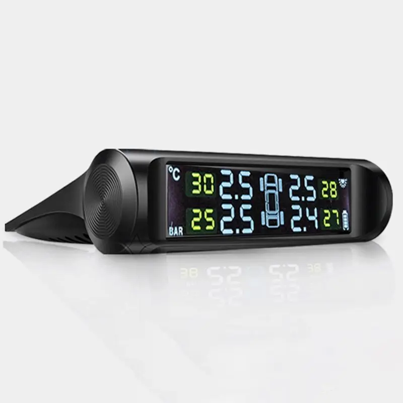 Солнечная Беспроводная TPMS автомобильные шины покрышки система контроля давления с 4 внутренним датчиком 57BA