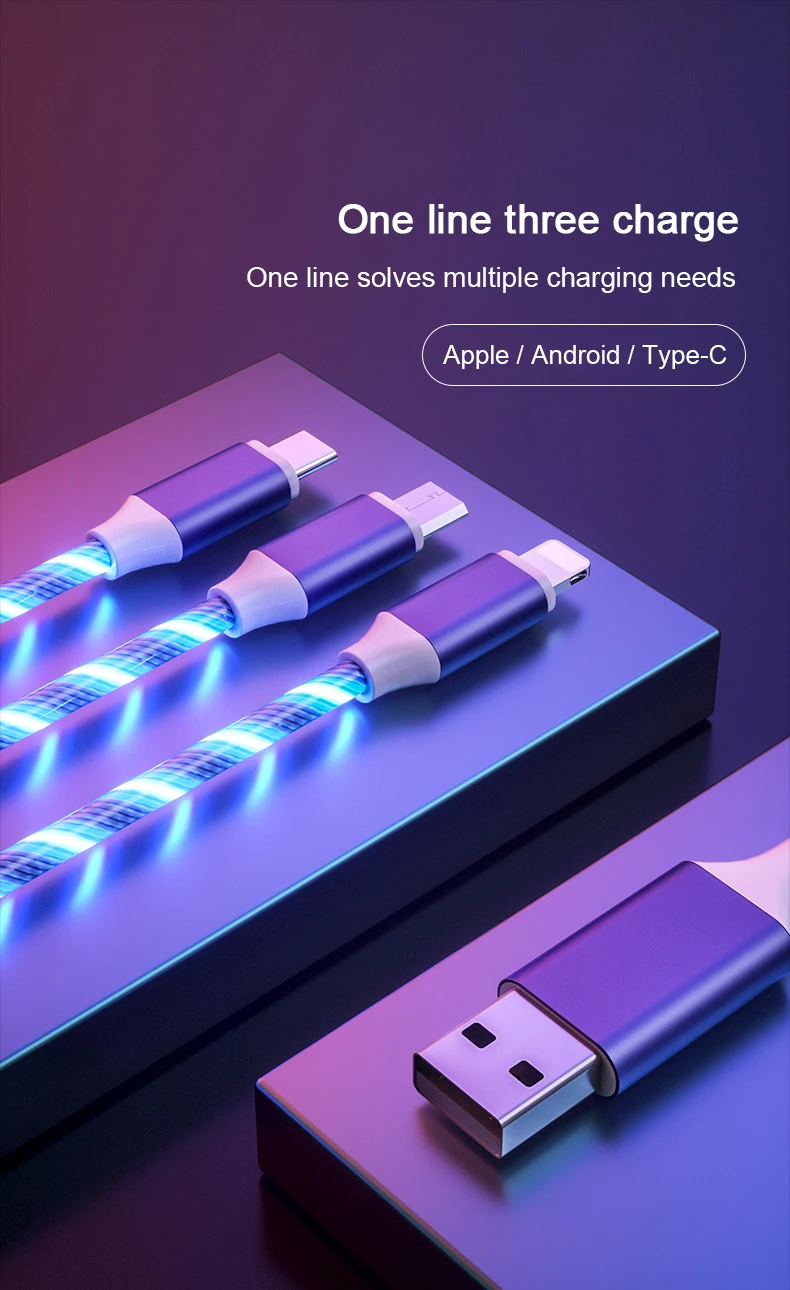3 в 1 USB кабель для iPhone XS X XR 8 7 6 кабель Micro usb type C кабель для samsung S9 S8 кабель быстрой зарядки 2A шнур зарядного устройства
