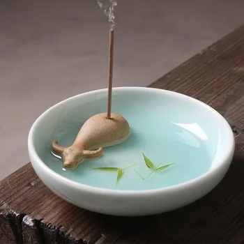 

Jindezhen Ceramics Ceramics Incense Insert 3d Hand Imitate Leaf Small Buffalo Incense Insert Originality Manual Arts Incense