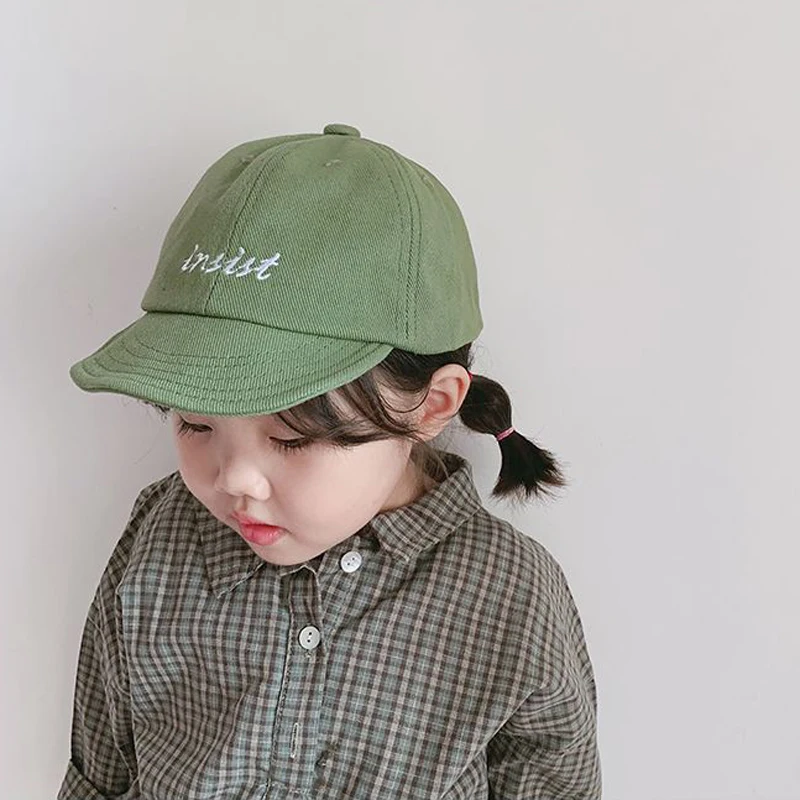 Детские шляпы весна-осень, хлопковая Милая Кепка с буквенным принтом, Детская летняя кепка-бейсболка для мальчиков и девочек, шляпы от солнца