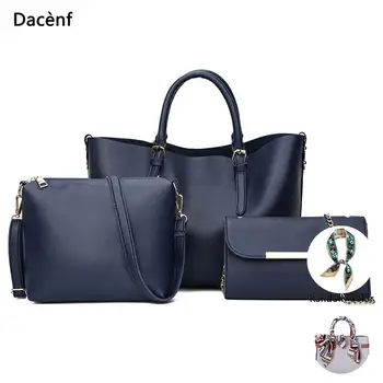 

SGARR High Quality PU Leather Women Handbags Fashion Casual Ladies 3 Pieces Set Tote Shoulder Bag New Famous Designer Women Bags