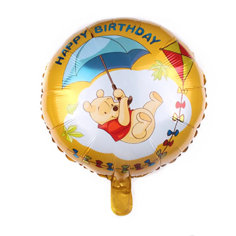 18inch Balloon 1pc Винни-Пух, детские украшения на день рождения, одноразовая посуда, бумажные салфетки, чашки, тарелки, Детские принадлежности для вечеринки - Цвет: 18inch Balloon 1pc