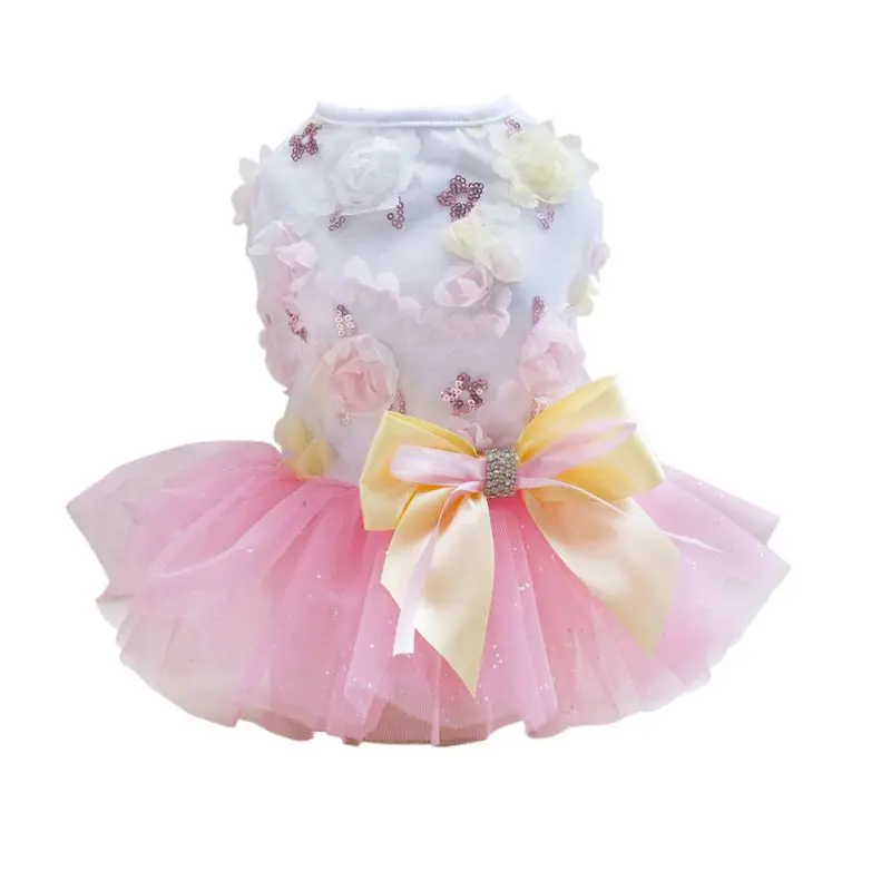 Summer Dog Dress Pet Clothes for Small Wedding Skirt Puppy Clothing Spring Chihuahua Yorkie HOT | Дом и сад