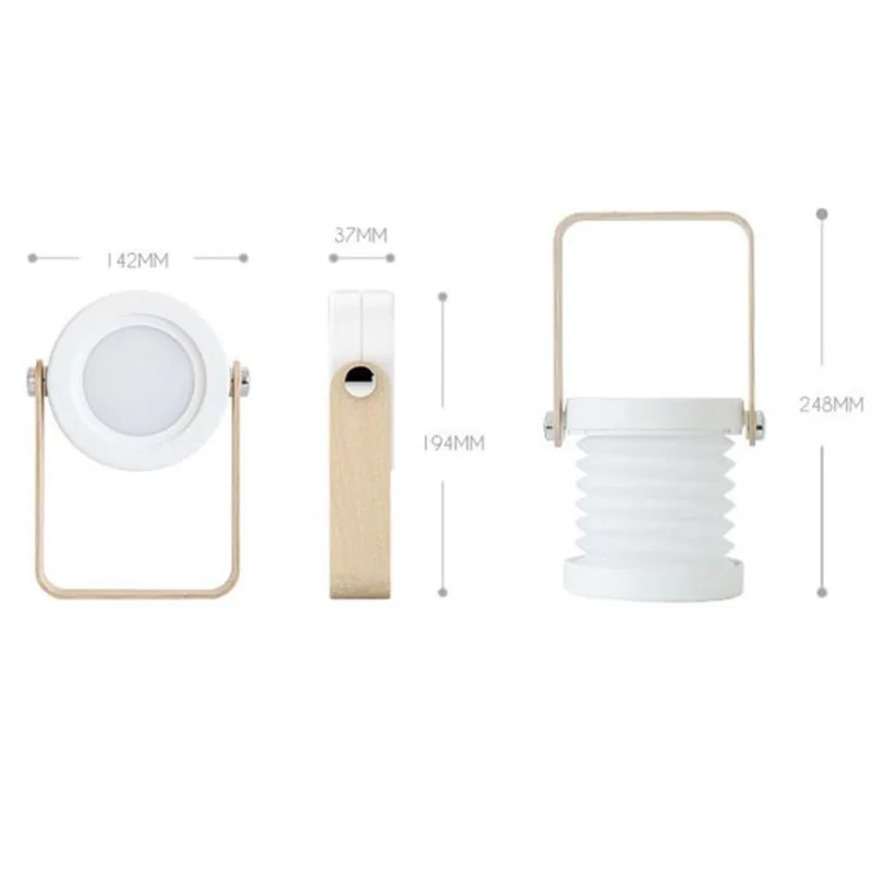 접이식 터치 밝기 조절 LED 야간 조명, 휴대용 랜턴 램프 USB 충전식 어린이 침대 옆 침실 선물