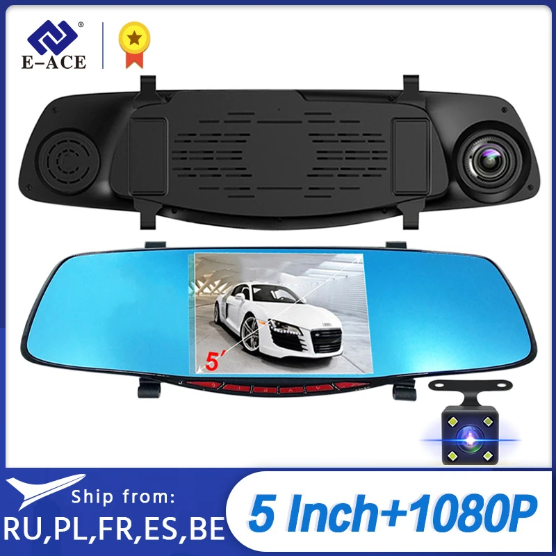 E ACE Автомобильный видеорегистратор 5 0 &quotАвтомобильная зеркальная камера
