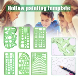 Conjunto de 3/4/6/9/11 modelo de desenho geométrico fita métrica régua de medição de plástico claro todos os fins desenho régua para o escritório de design