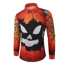 Мужские модные Забавные Рубашки с принтом для похудения рубашки в стиле Хэллоуин