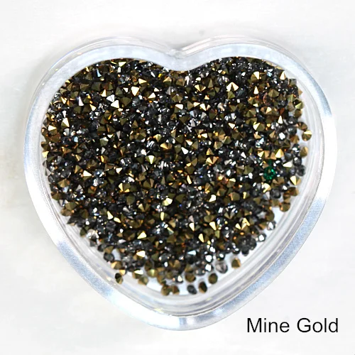 Mine Gold 1,1 мм-1,6 мм стразы мини-Пикси стразы без горячей фиксации микро-циркониевые блестящие стразы мини-украшения для дизайна ногтей B3191 - Цвет: Mine Gold