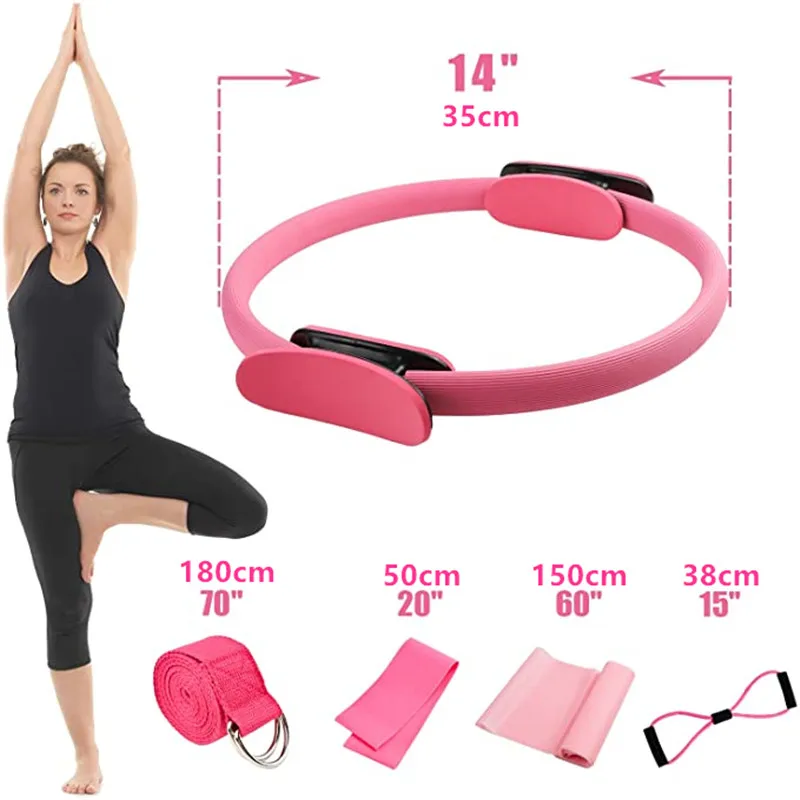 1/5Pcs Magic Ring for Sports Home Fitness Yoga Circle Leg Arm Muscle Trainer Pilates Circle Exercise Workout Gym Bodybuilding