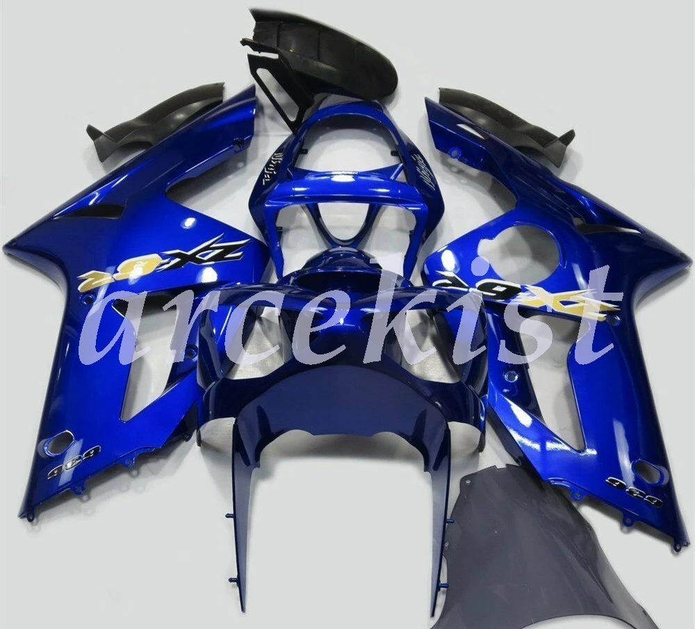 glossy blue OEM Качество Литья Под Давлением Мотоцикл ABS Обтекатели комплект подходит для kawasaki Ninja zxzx6r 636 2003 2004 Зеленый Черный на заказ - Цвет: glossy blue