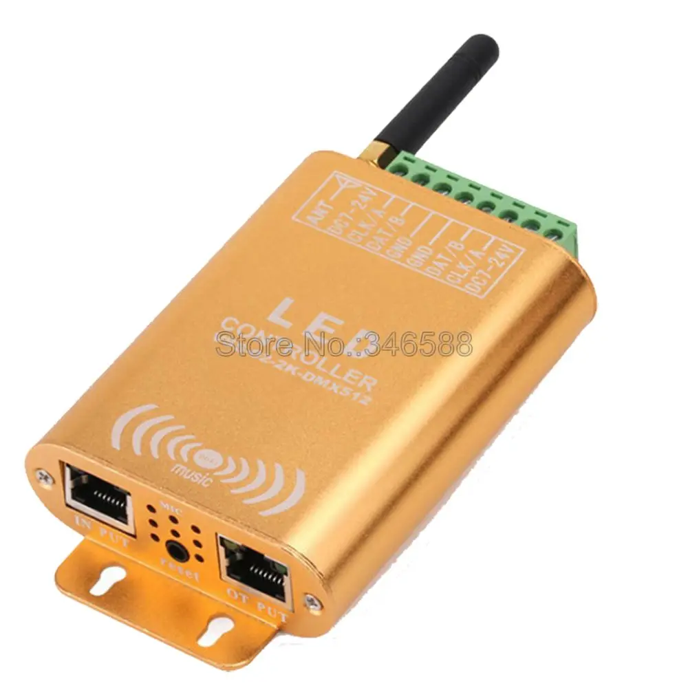 Wifi музыкальный SPI светодиодный контроллер 2048 пикселей цифровой адресный DC12V 24V
