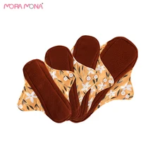 

Mora Mona 4Pcs/Set Coffee Polar Fleece Sanitary Napkin Washable Female Menstrual Pads Reusable Hygiene Napkin Panty Liner