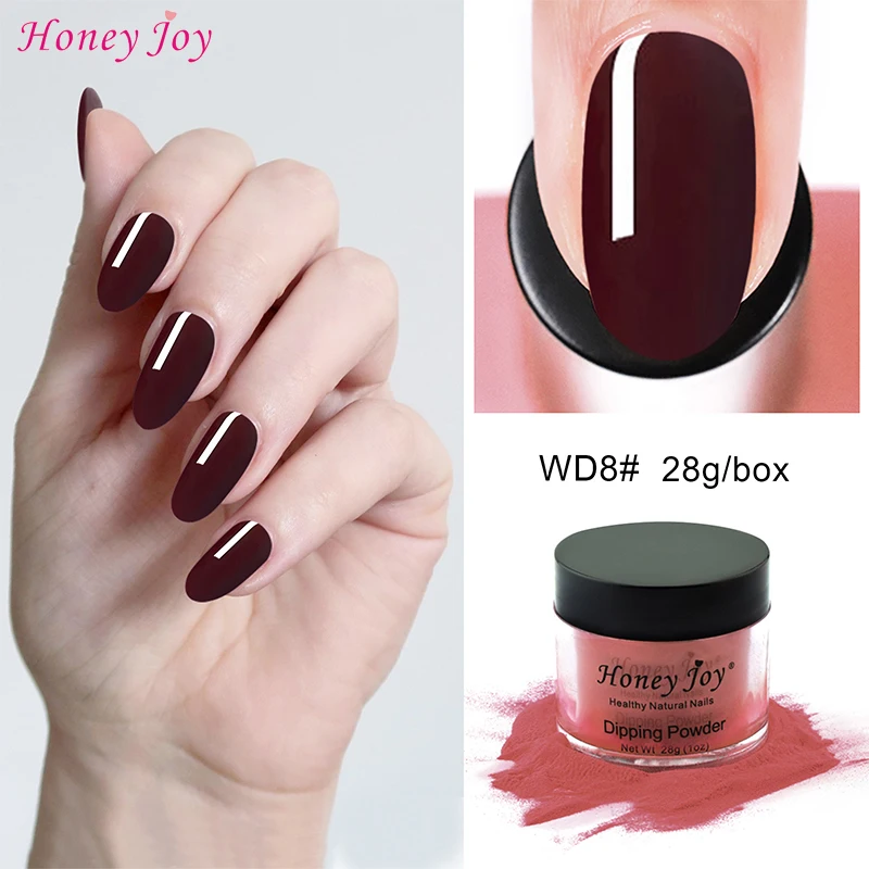 

28g/Box Pure Very Fine Dark Barn Red Dipping Powder Nails Fine Dip Powder Colors No Need Lamp Cure Like Gel Polish Effect