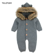TELOTUNY/Одежда для младенцев г., осенне-зимние вязаные детские комбинезоны для маленьких мальчиков и девочек, комбинезон, костюм для новорожденных детей, одежда 813
