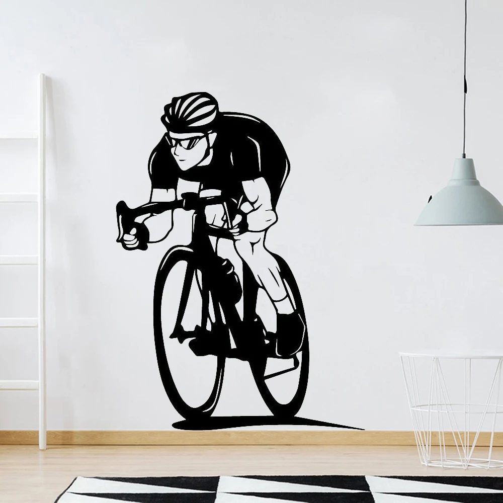 Bicycle Wall Sticker For Boy Bedroom Living Room Decoration Cycling Vinyl Wall Decals Sofa Background Art Y764