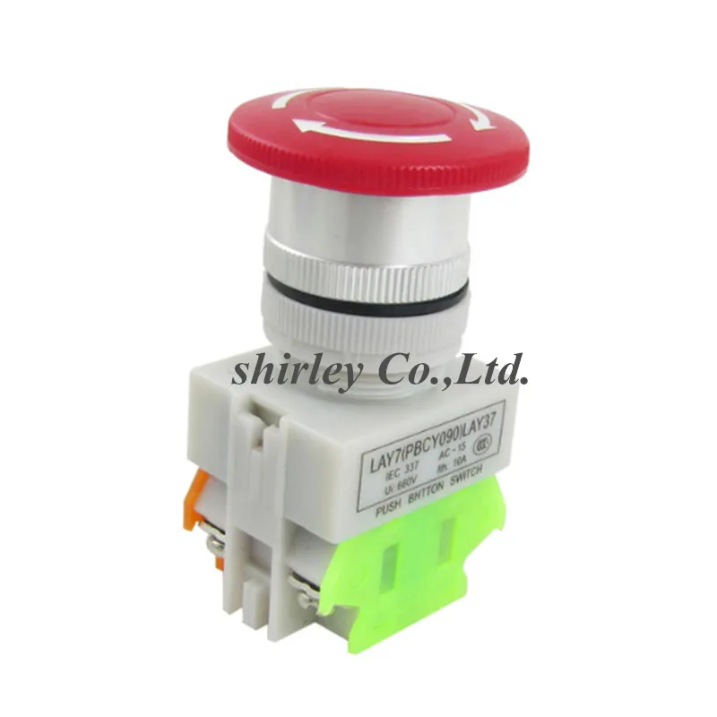 1 стоп-Переключатель кнопочный гриб кнопочный NO NC 660V 10A LAY37-11ZS PBCY090 5 шт