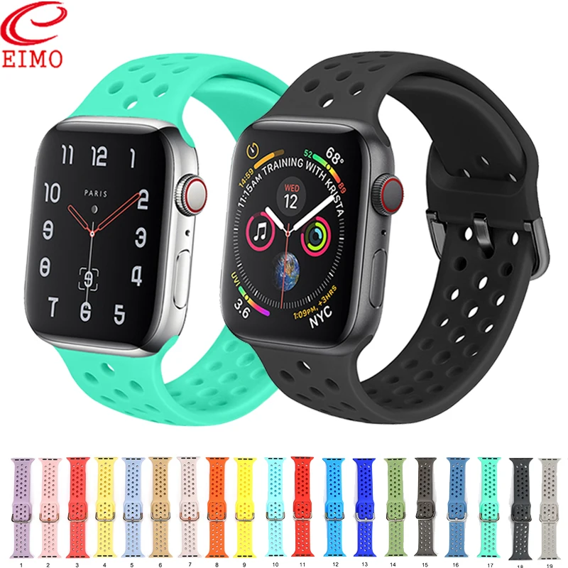 

EIMO Sport Band 42mm for Apple Watch strap iWatch band 44mm 40mm 38mm Silicone bracelet watchband accessories apple watch 4 3 2