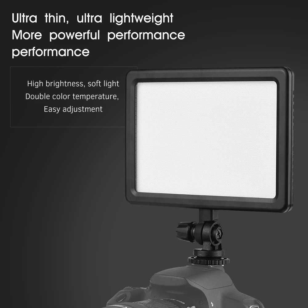 Portable LED Video Light Panel 25W LED Display Adjustable Brightness for Canon Nikon Sony DSLR Camera Camcorder