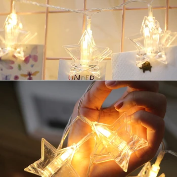 

Photo Clip Light String Star with 20 Hanging Powered Copper Wire Lamp Suitable for Bedroom Decoration Weeding Christmas