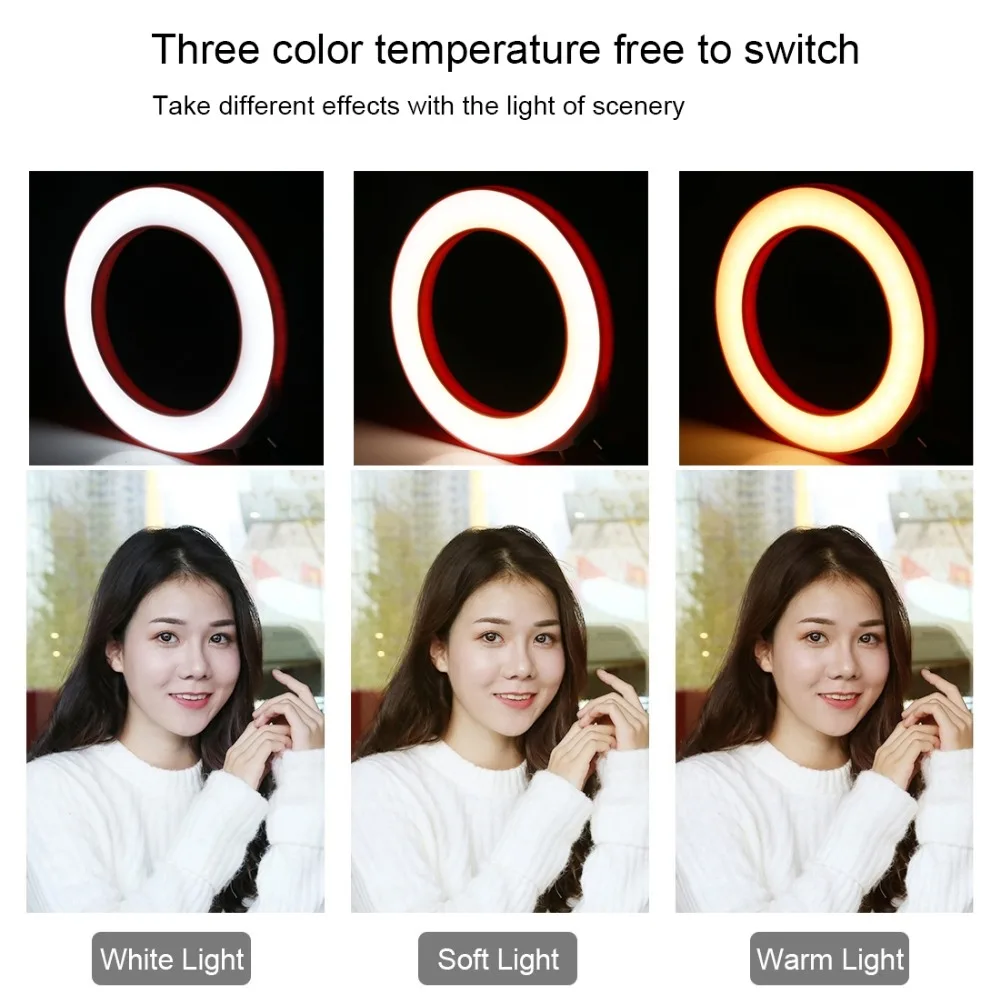 PULUZ 4.76.210.2 inch Dimmable SMD LED Selfie Ring Light Photography Blogger Vlogging Youtube Video Light&Cold Shoe Ball Head (6)