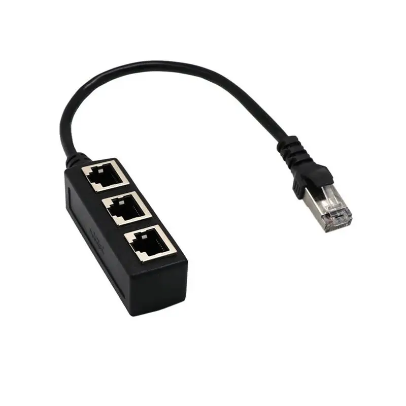 RJ45 Сплиттер Адаптер, RJ45 1 штекер на 3 гнезда адаптер Интерфейс Ethernet кабель 8P8C удлинитель Разъем LAN Сетевой Конн
