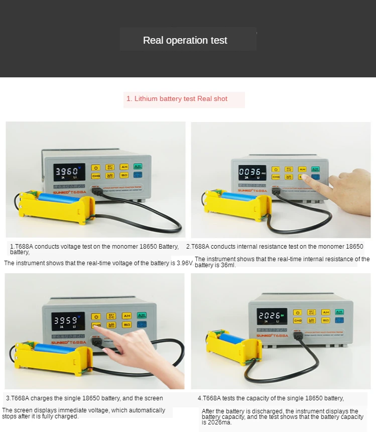 gas welding machine Battery Testing Machine Comprehensive Tester Battery Tester Capacity Voltage Overload Detector SUNKKO T688A 18650 Resistance plastic welder stapler