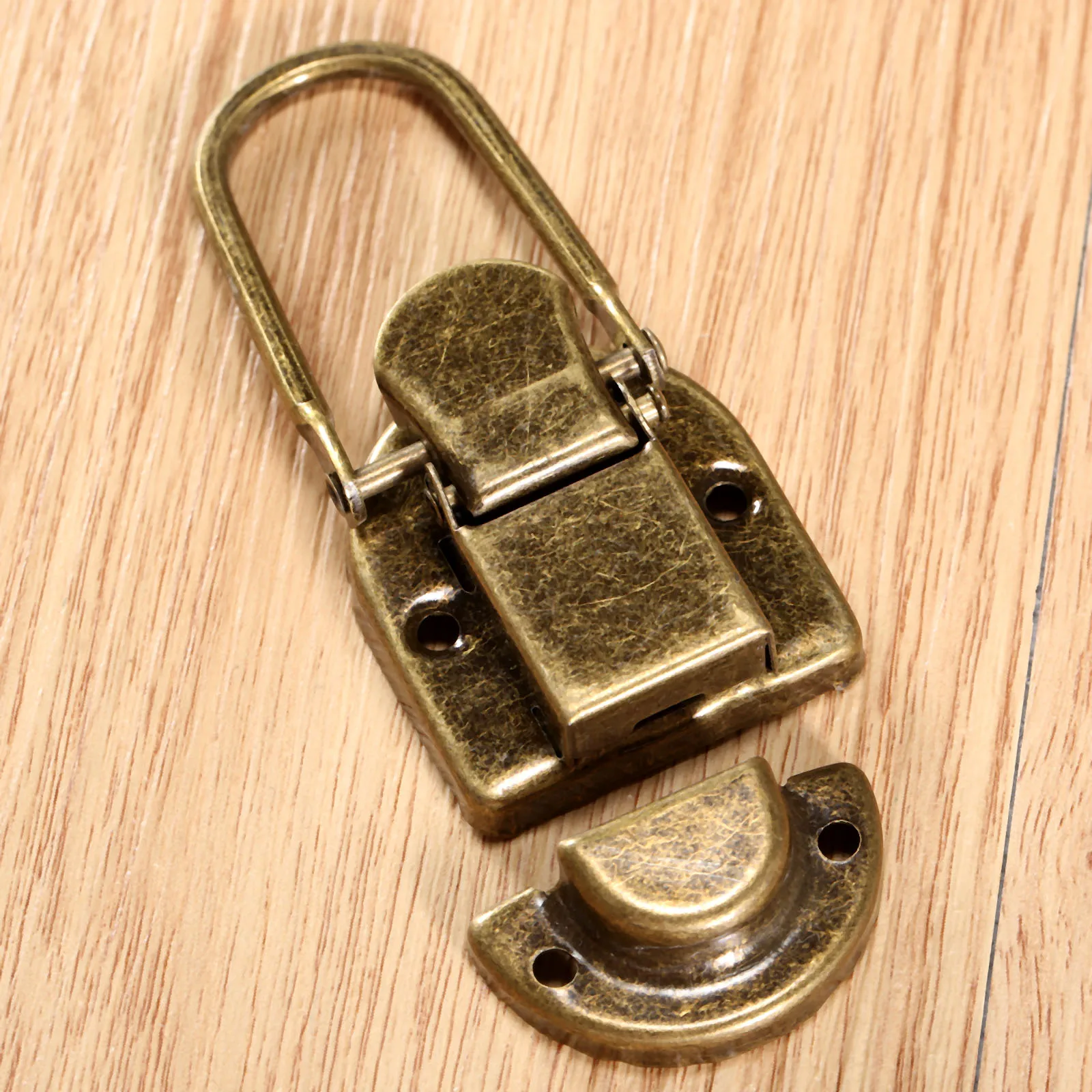 DRELD 1Pc 60x34mm Antique Brass Drawer Latches Iron Latch Decorative Jewelry Gift Wine Wooden Box Suitcase Case Hasp Latch Hook