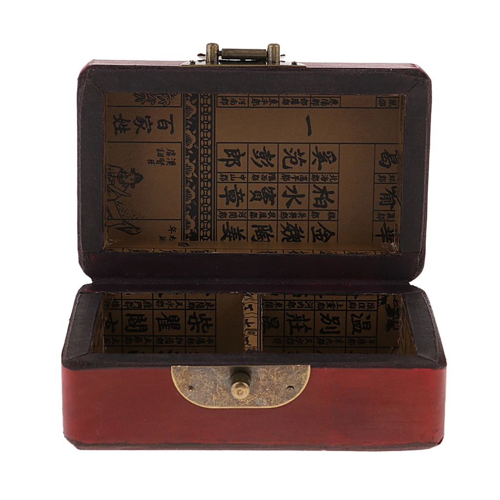 Антикварная Печать Коробка для хранения ювелирных изделий коробка сокровище кулон сундук деревянный шкаф